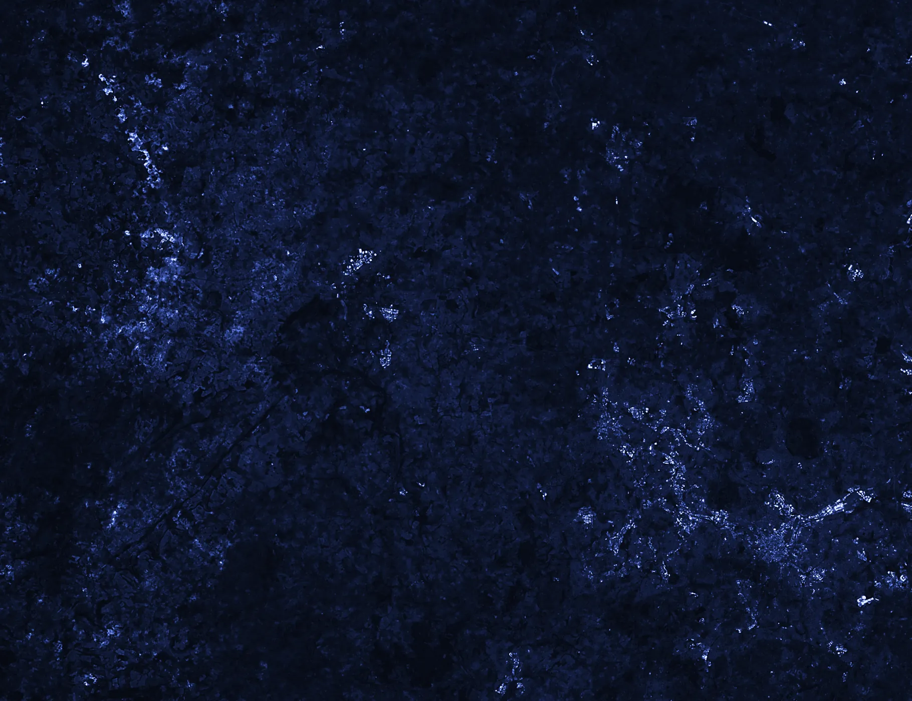 Satellite view of Shropshire and the West Midlands, centred on Telford