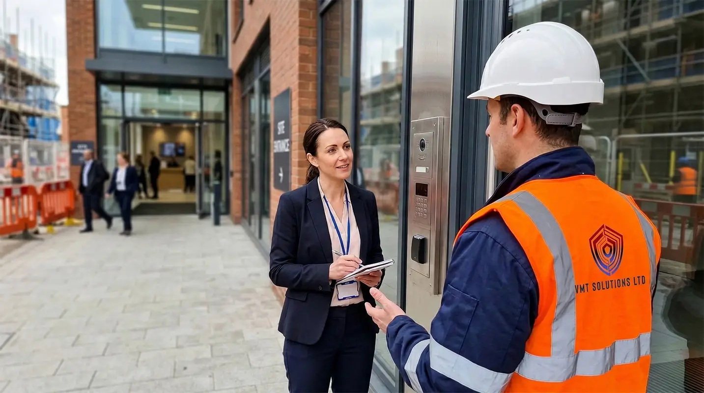 Fire and security engineer providing on-site advice and customer support